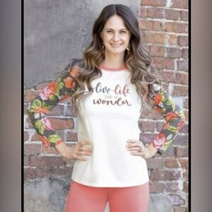 Matilda Jane Pink Wonderment Raglan Tee Live Life Full Of Wonder